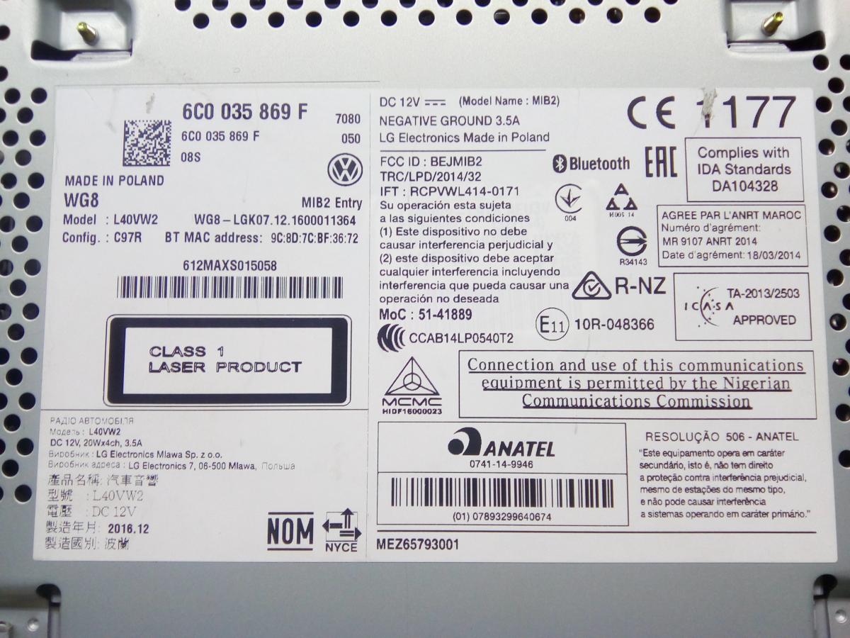 Etiqueta de la unidad